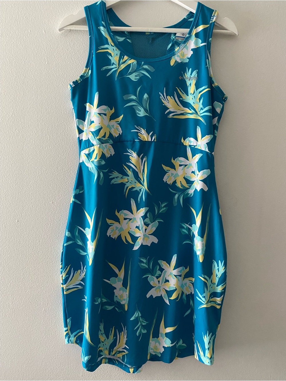 Columbia Sleeveless Teal Floral Dress - Teal Petite S
